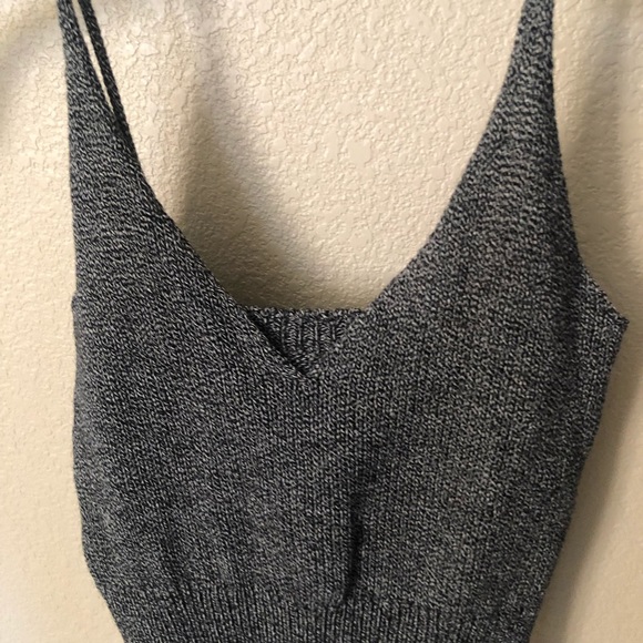 Brandy Melville Knitted Grey Cropped Tank - Picture 2 of 4